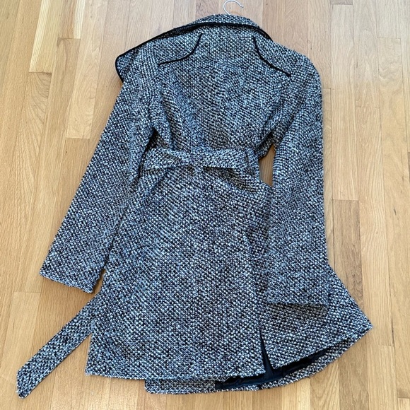 Guess Women's Black and White Tweed Trench Coat - Picture 9 of 12